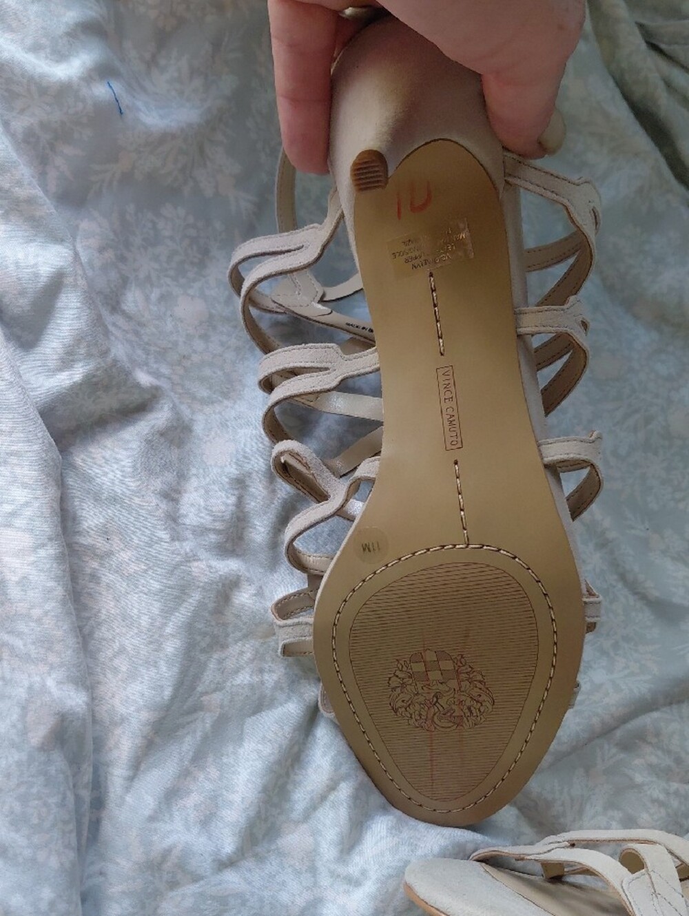 Vince Camuto Beige Strappy High-Heel Gladiator Sandals - Picture 6 of 6